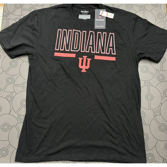 Men's Black Indiana Hoosiers Classic Inline Team T-Shirt Large New College Uni - Picture 1 of 7